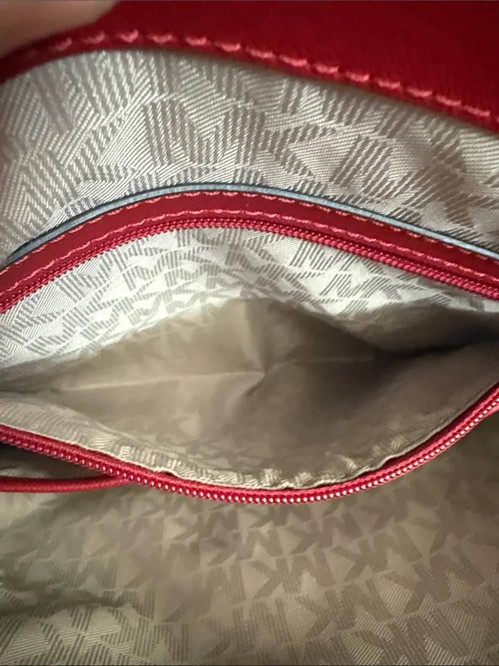 Michael Kors Bright Red Saffiano Leather Tote with Gold Hardware